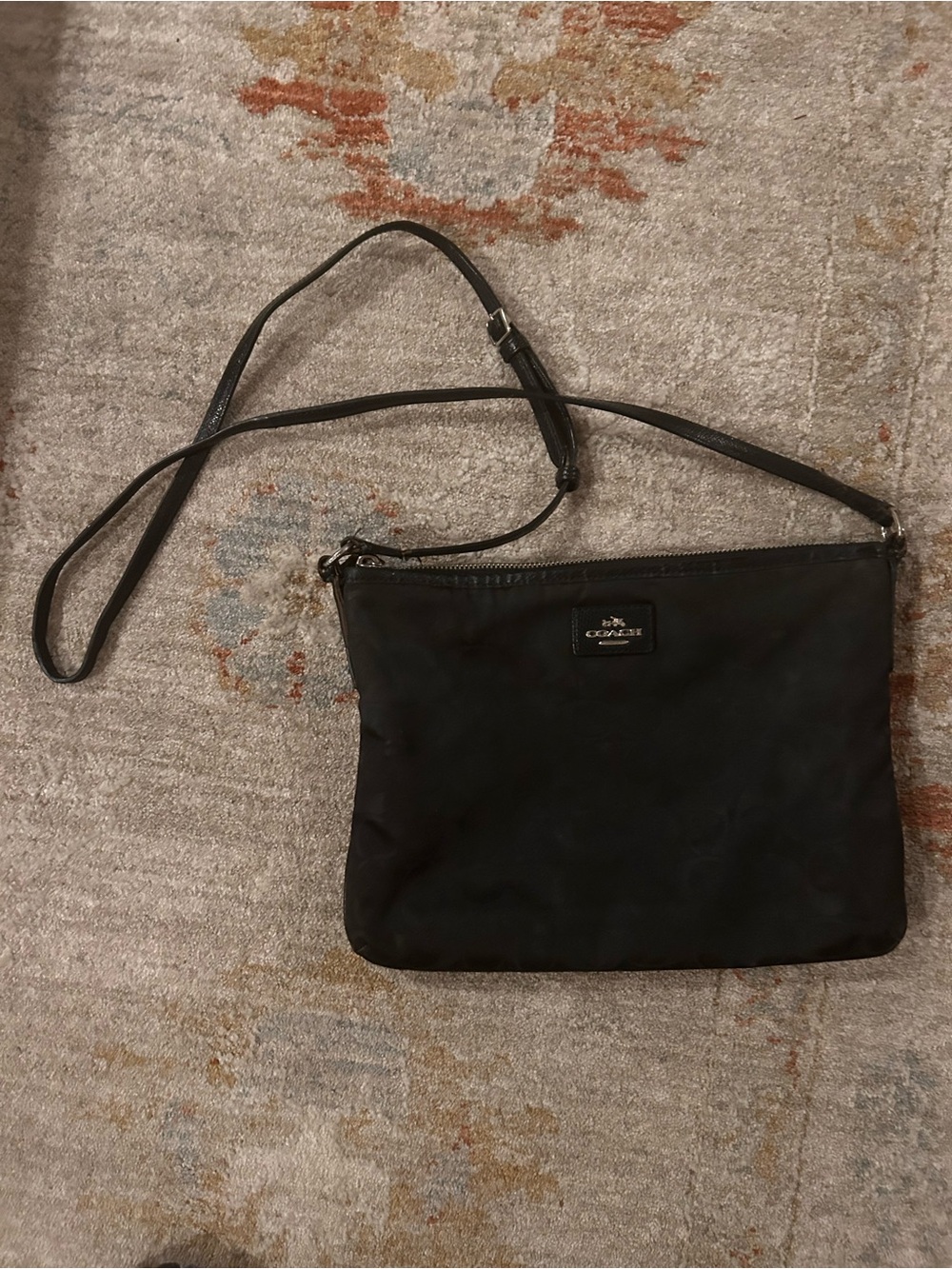 Coach Black Nylon Crossbody Messenger Bag for women beautiful condition